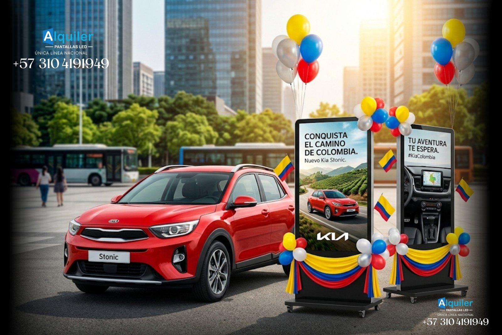 Alquiler tótem LED para lanzamiento de vehículos y showrooms en Bogotá