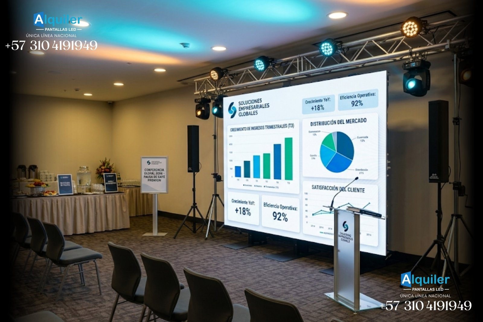 Alquiler de pantallas LED gigantes para eventos corporativos en Bogotá
