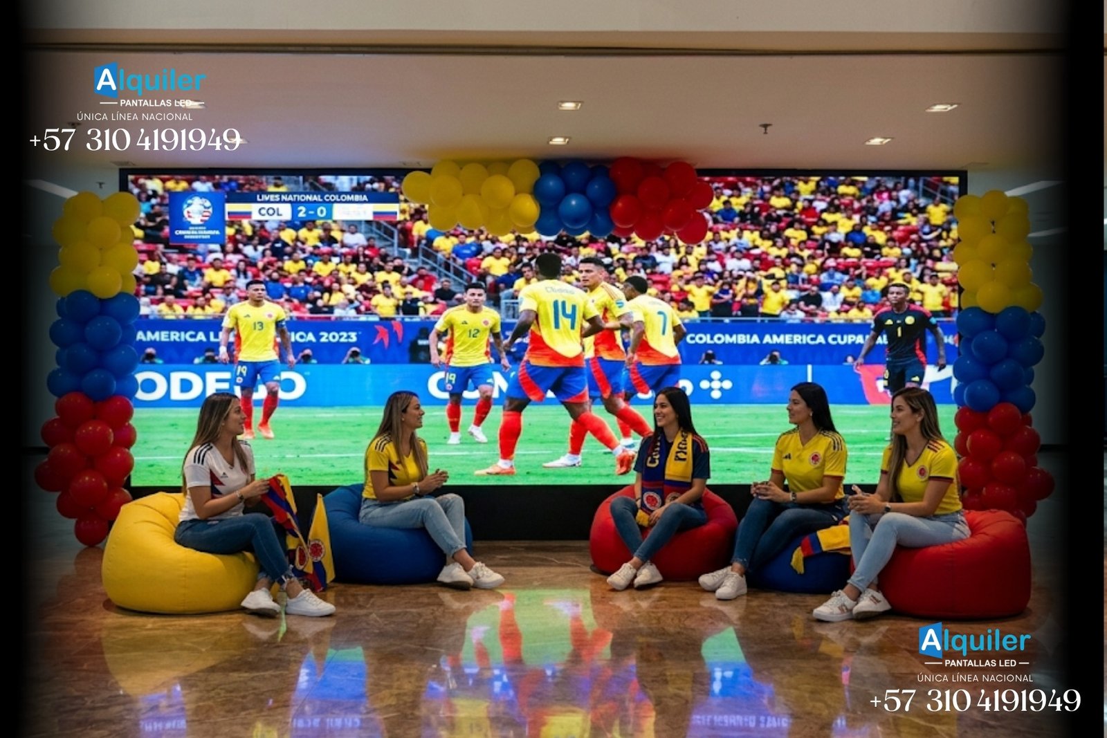 Pantalla LED para transmisión del Mundial de Fútbol en Colombia