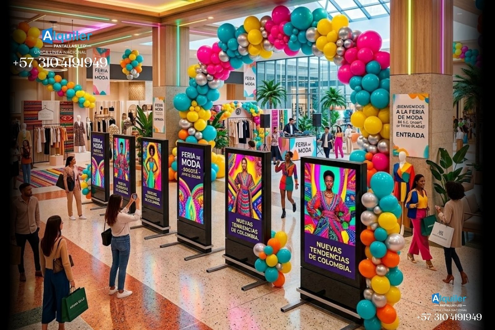 Tótem LED digital para ferias y exposiciones — mupi digital para stands